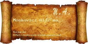 Moskovicz Alóma névjegykártya